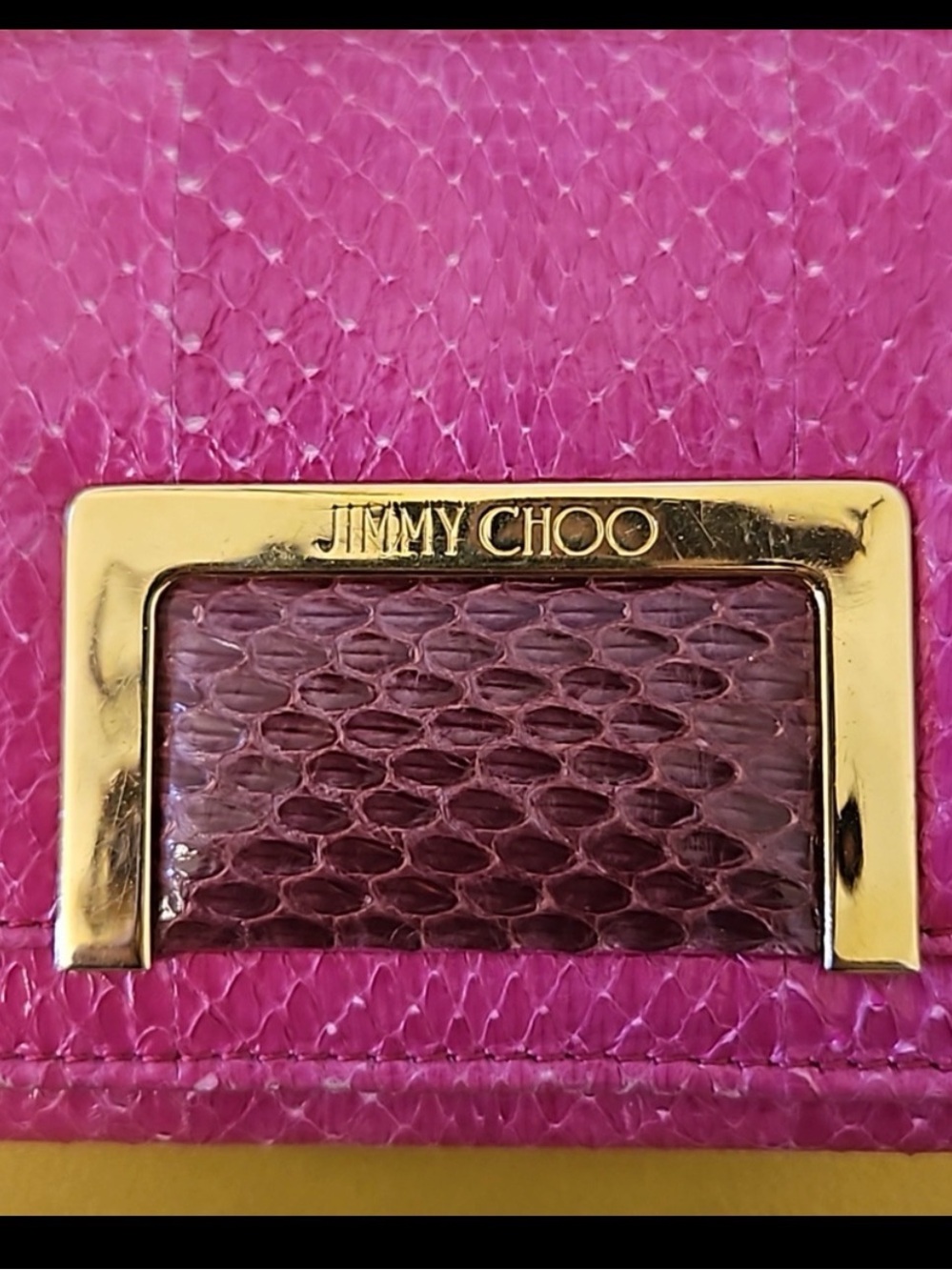 Jimmy Choo snake skin animal print  continental Snakeskin - Picture 2 of 5